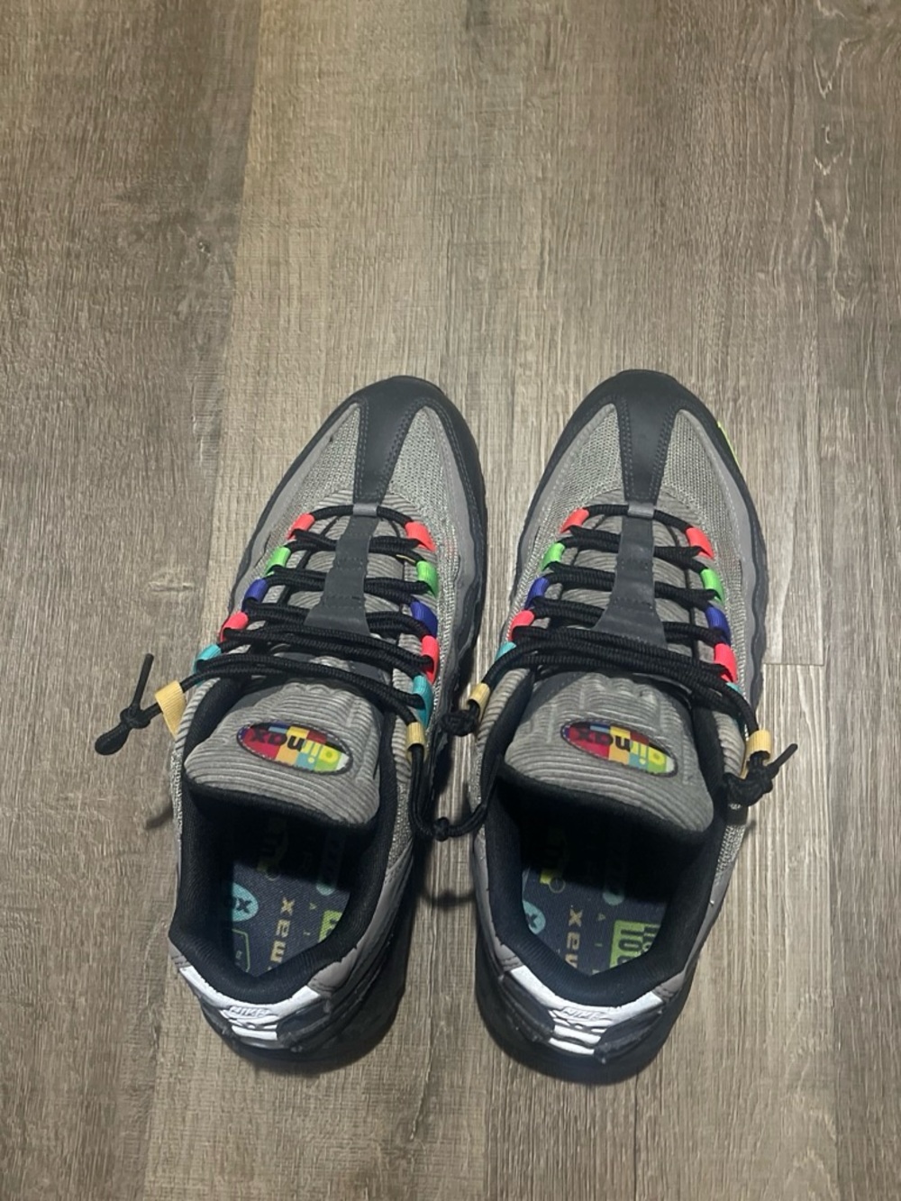 Nike Air Max Gray Sneakers with Multicolor Eyelets size 11 MEN US good condition